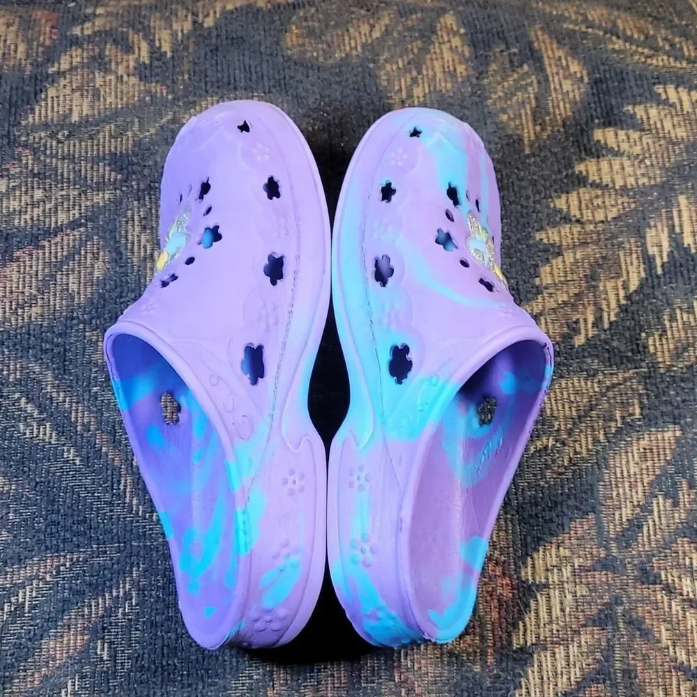 Disney Fairies Tinkerbell Purple and Aqua Sandals- Size 12